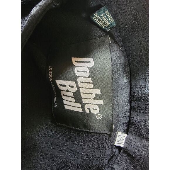 Double Bull Men's Black Sheer Plaid Button Shirt - sz 40 - Picture 6 of 7